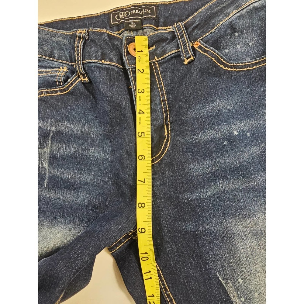 Cato premium contemporary distressed ankle jeans mis rise size 10 - Picture 4 of 5